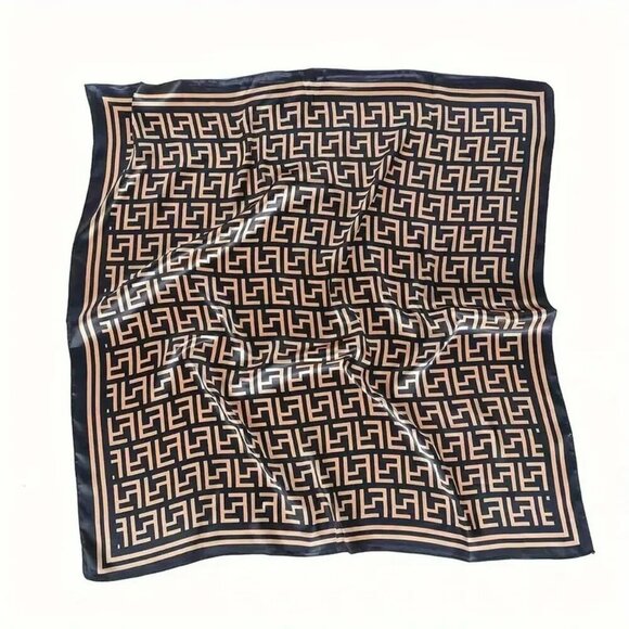 NWT - Geometric Print Scarf Black & Gold (SKU 0244) - Picture 7 of 7